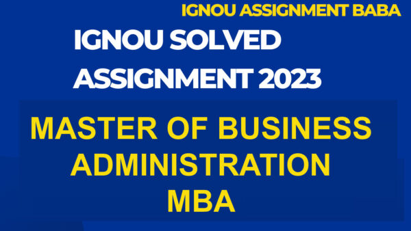 MASTER OF BUSINESS ADMINISTRATION ASSIGNMENT (MBA)